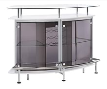 Gideon Crescent Shaped Glass Top Bar Unit with Drawer